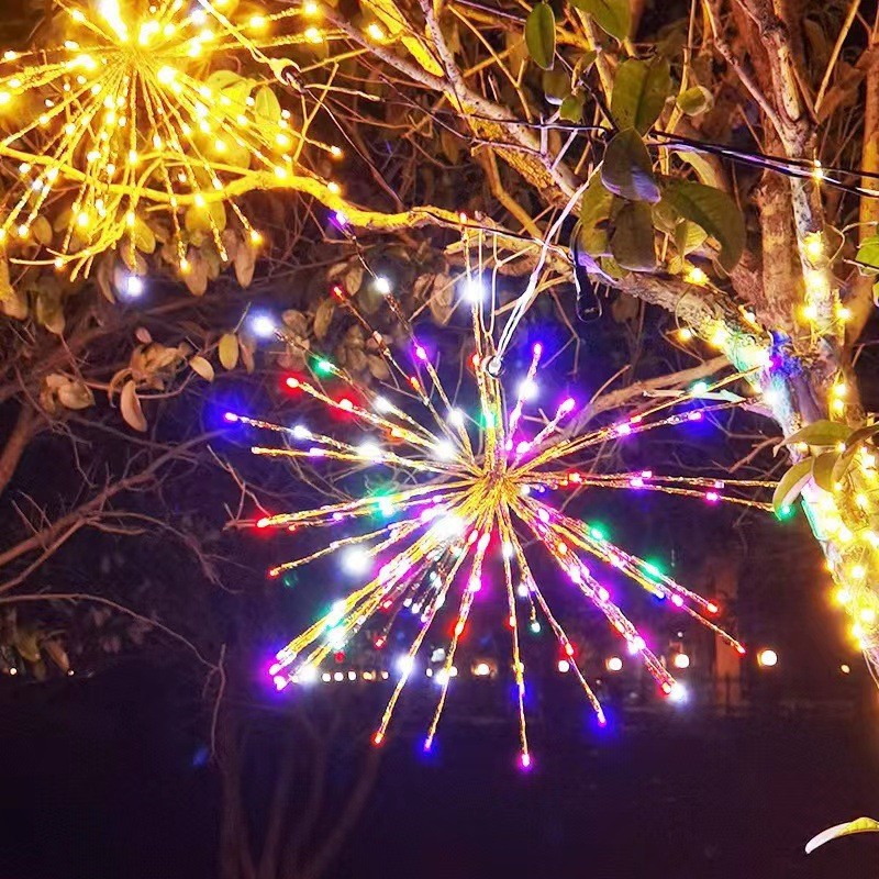 LED tree-hanging smoke lanterns, Christmas street lighting and decorative color lights, outdoor waterproof project lighting smoke lanterns wholesale Specification image