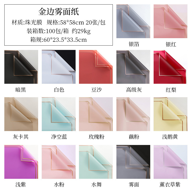 Bouquet wrapping paper material translucent waterproof florist bouquet wrapping paper thickened Phnom Penh jelly film mist face paper Application Scenario