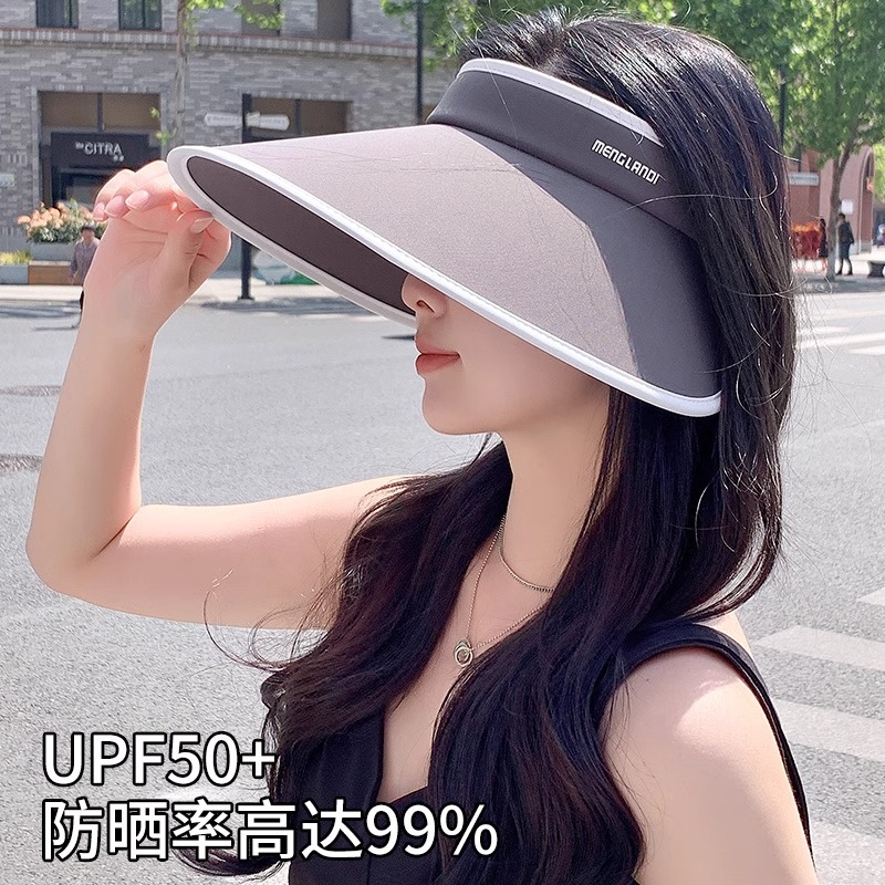 Empty Top Sun Block Hat Women's Summer Uv Protection Outdoor Riding Hat Large Brim Shade Face Peach Heart Shade Sun Hat Specification drawing