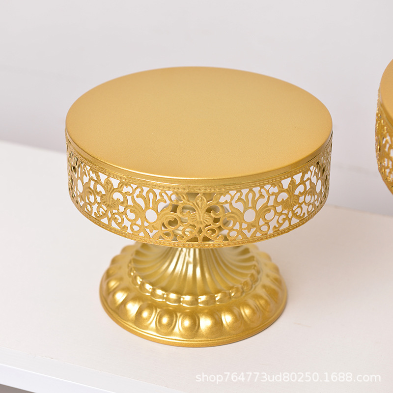 Gold Metal Iron Cake Stand / 3-Piece Cake Tray/Fruit Tray/Pastry Tray Wedding Decoration