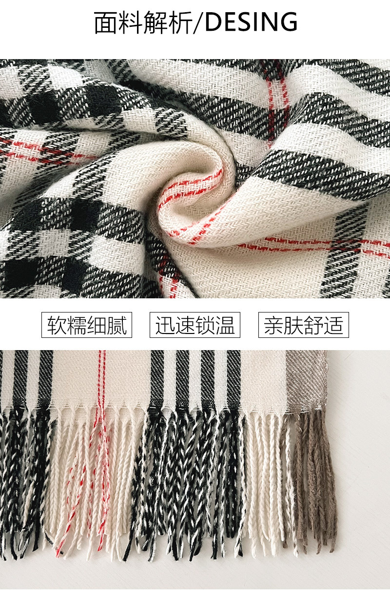 2025秋冬新款欧美经典格子仿羊绒围巾流苏披肩两用围脖现货批发详情4