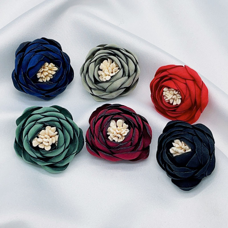 Three-dimensional handmade rose fabric flower edge-burning flower accessories, wedding diy brooches, shoes, hats, clothing, accessories and accessories Specification image