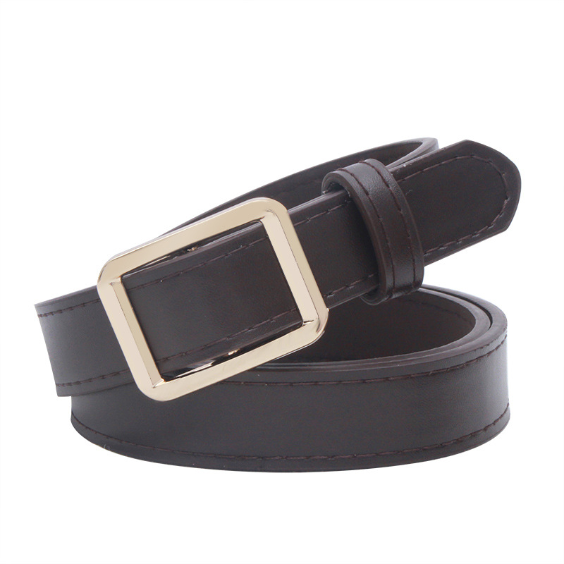 Perforated belt, practical and decorative jeans for women, black, thin, fashionable and retro student, ins style belt, trendy for ladies Item Picture