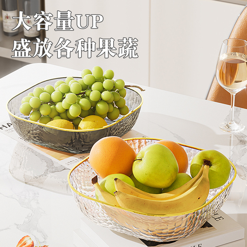Light luxury transparent bone-spitting plate with gold edge, household food-grade table garbage plate, high-end new thickened nut plate details Picture