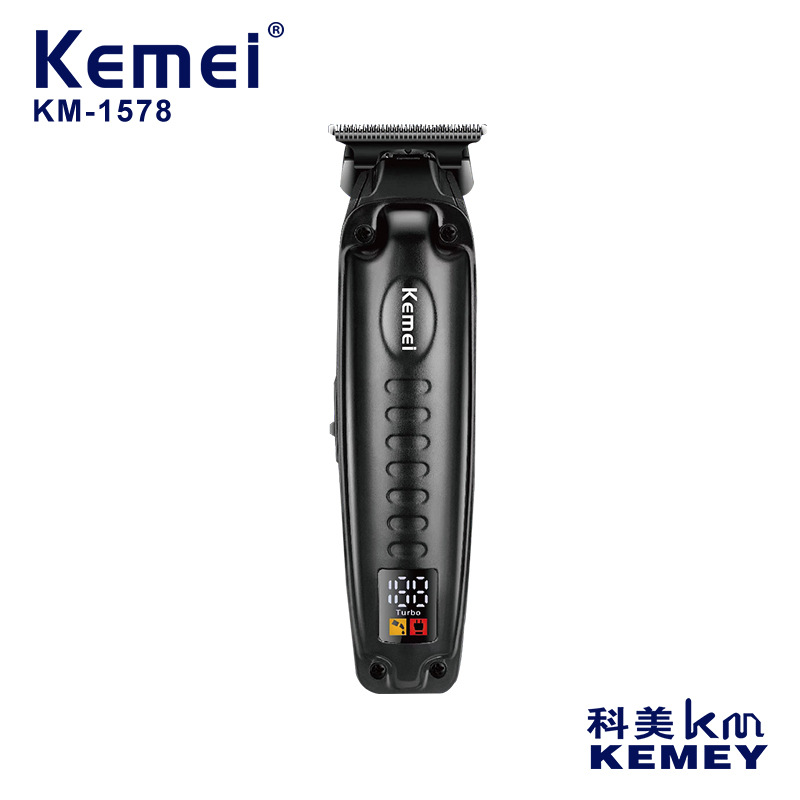 科美/KEMEI跨境液晶数显电推子理发剪大功率专业快充电推剪理发器KM-1578