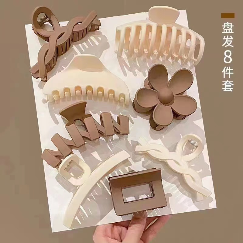 跨境克莱因蓝色系鲨鱼夹女高级感气质大号抓夹后脑勺发夹饰品批发详情7