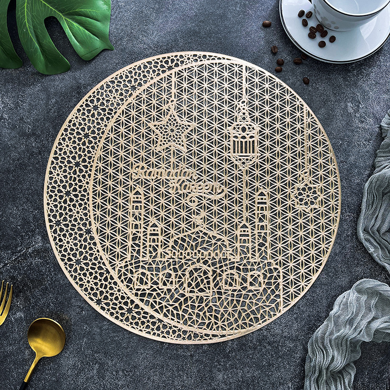 镂空pvc圆形西餐垫 家用餐桌装饰餐垫防烫隔热垫防滑餐具垫餐桌垫