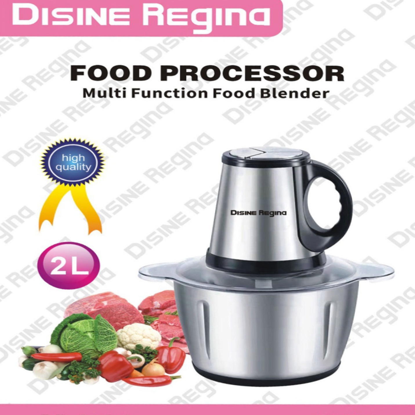The 2L Meat Grinder For Foreign Trade Is A Small, Multi-Functional And Durable Household Garlic Paste Item Stirring And Mincing Food Processor That Is Not Prone To Rust details Picture