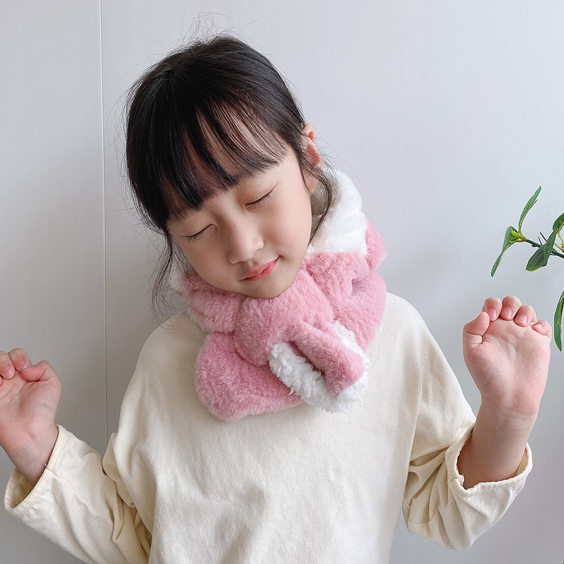Thick and warm hats for boys and girls, winter children's hats and scarves in one piece, plush and cute baby windproof and ear-protecting hats, trendy Specification image