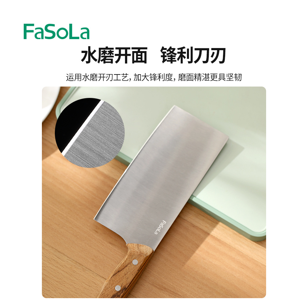 FaSoLa household stainless steel anti-rust kitchen knife, a sharp and corrosion-resistant knife for cutting meat and bones in the kitchen Specification image
