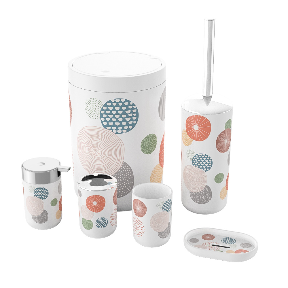 The New Plastic Bathroom Suite Bathroomset Bathroom Household Toiletry Set Printing Set Item Picture