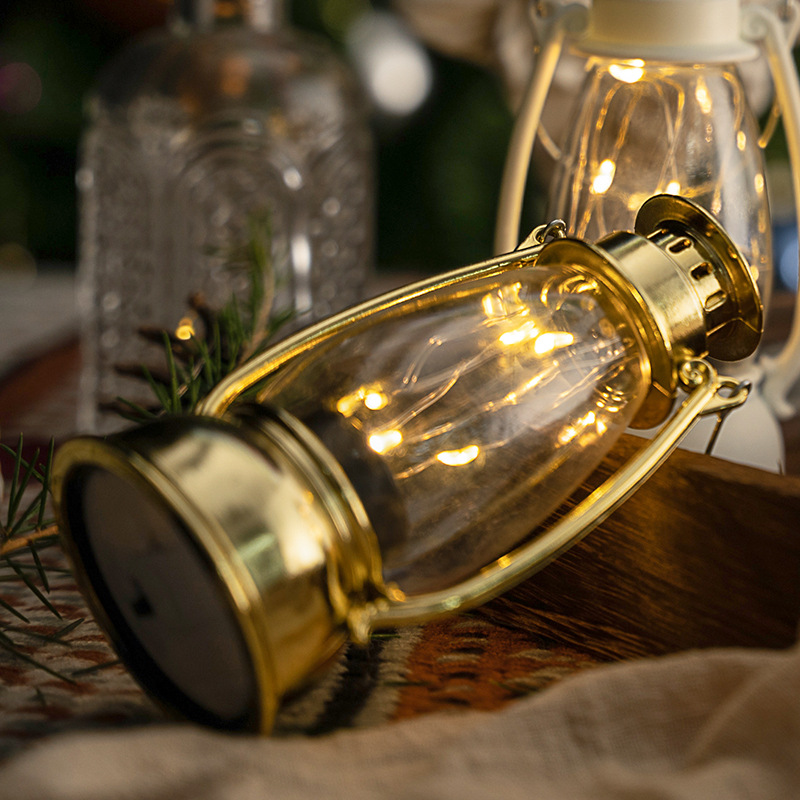 Christmas retro horse lanterns, electronic candles, wind lanterns, desktop ornaments, Halloween oil lanterns, scene decoration and arrangement details Picture