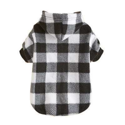 2021 New Dog Hoodie Two Feet Black And White Check Color Hooded Pet Coat Autumn And Winter Dog Warm Clothes Item Picture