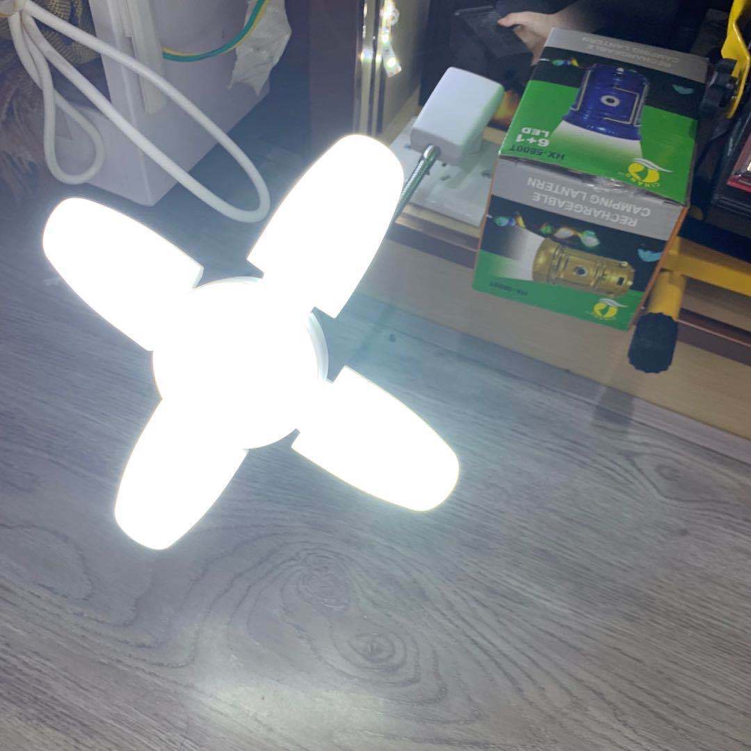 Folding lamp, led three-leaf lamp, four-leaf lamp, leaf bulb, night market constant current wide voltage, new type for export supply Specification image