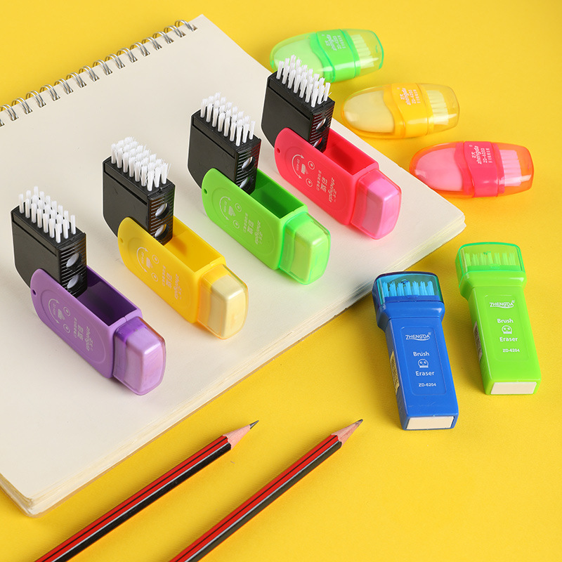 Creative pencil sharpener Eraser brush two-in-one student stationery supplies labor-saving clean color eraser for children Specification drawing