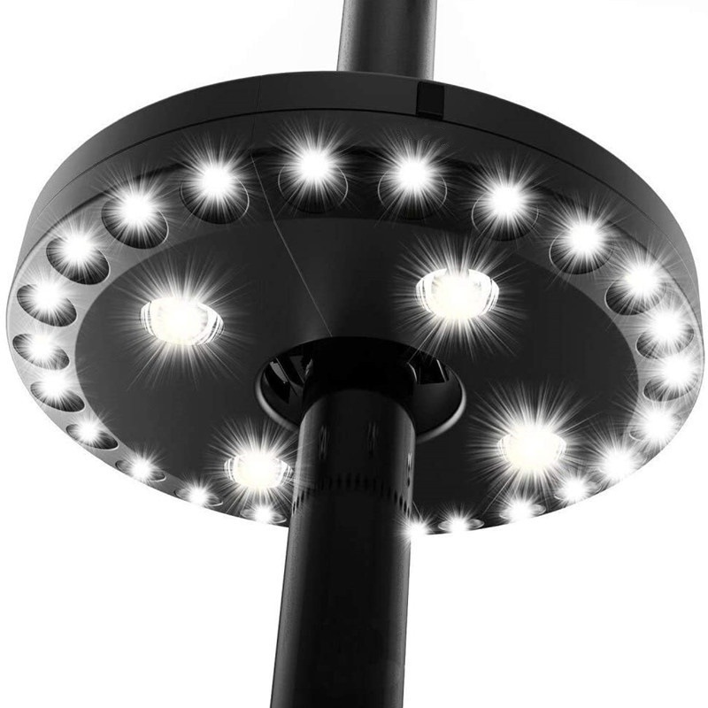 户外24+4LED圆盘沙滩伞灯阳台应急帐篷灯遮阳伞野营灯罗马露营灯