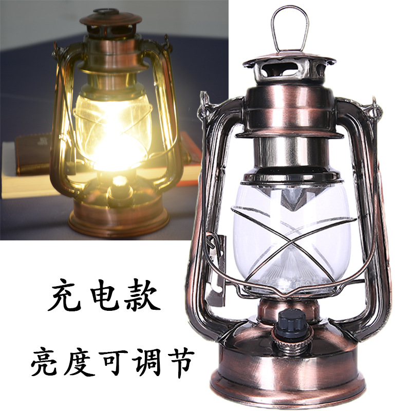 跨境led充电款复古户外创意清吧咖啡厅餐厅装饰马灯煤油灯桌灯