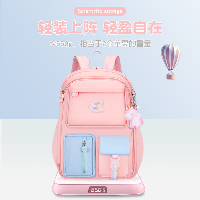 Schoolbag For Primary School Girls Cute Large Capacity Multi-Layer Lightweight Ridge Protection Backpack For Boys Children Backpack details Picture