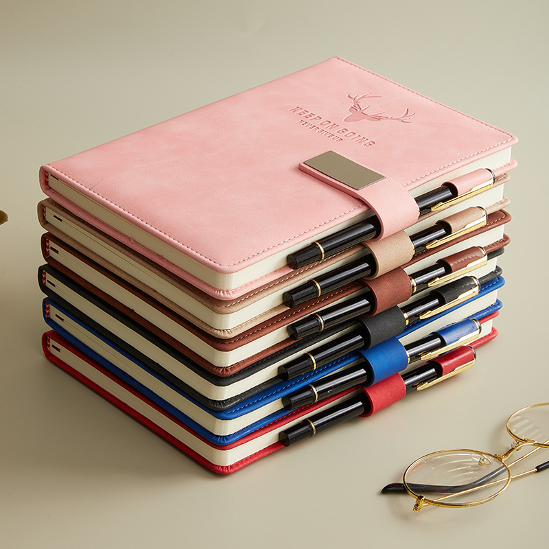 Wholesale Simple Sheepbark Business Notebook A5 Office Notepad Imitation Leather Gift Notebook Printed Logo Specification drawing