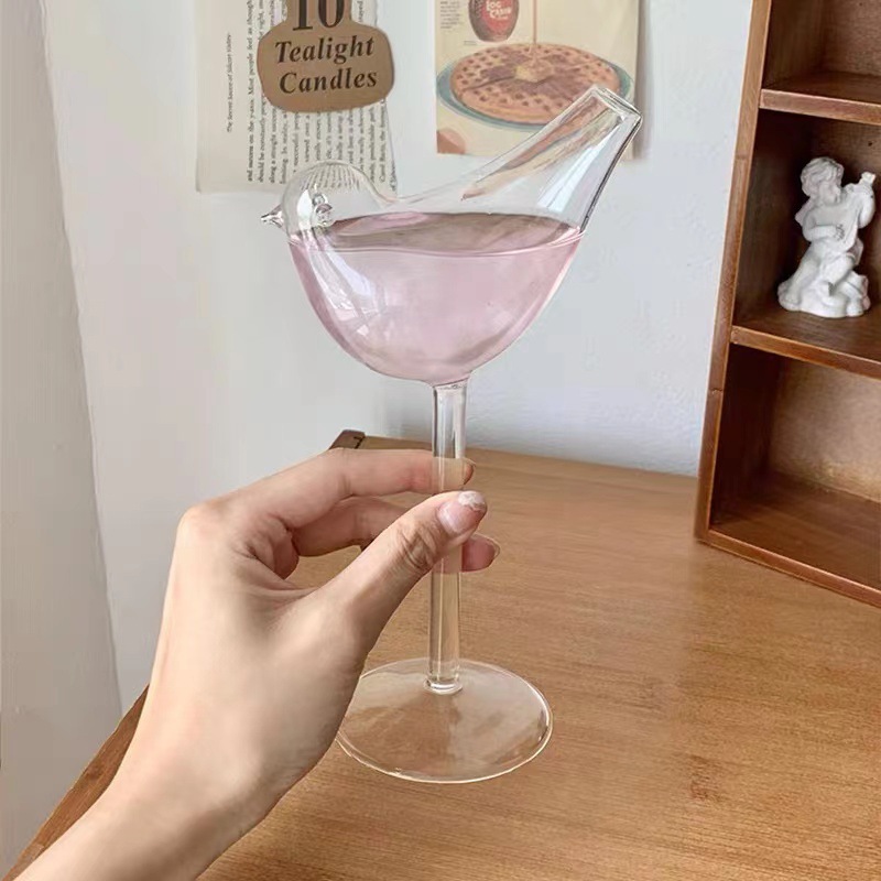 Bird Wine Glass Creative glass wine glass Item Picture