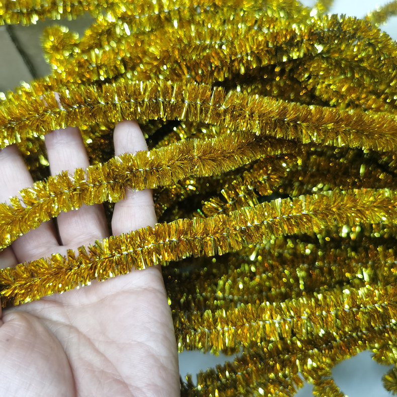 圣诞节装饰彩条挂饰diy产品圣诞藤条花环配件圣诞树挂件圣诞毛条