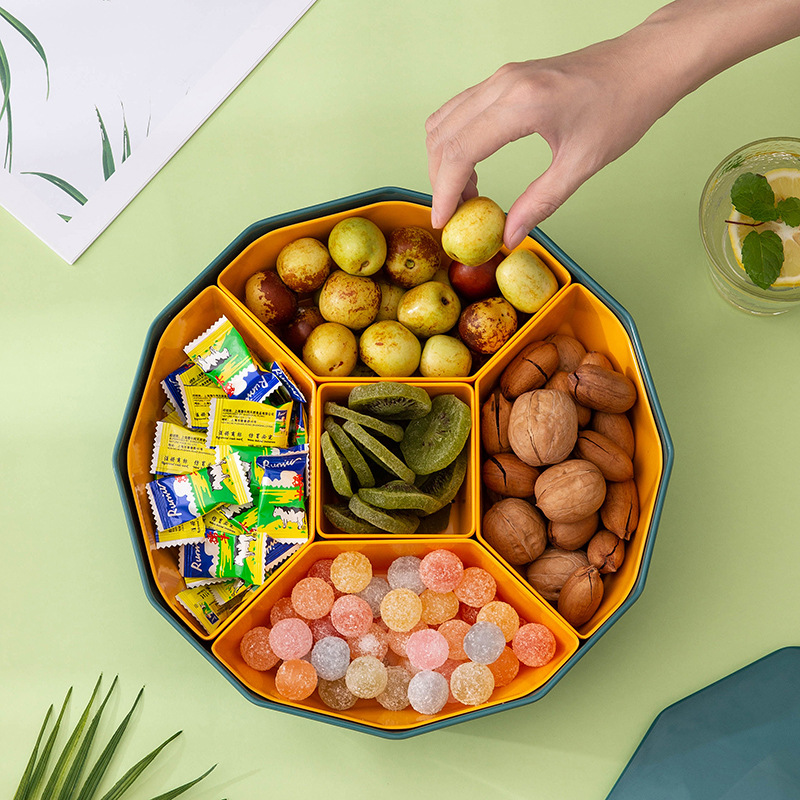 Candy Box Nordic Light Luxury Fruit Tray Creative Living Room Household Division With Lid Dried Fruit Box Nut Snack Storage Box Specification drawing