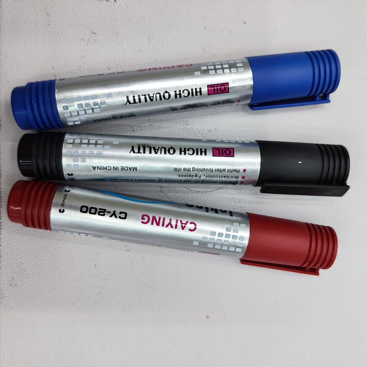 Cy-200 Oil Round Head 10 Cutter Head Oblique Marker Waterproof Three-Color Marker Caiying details Picture