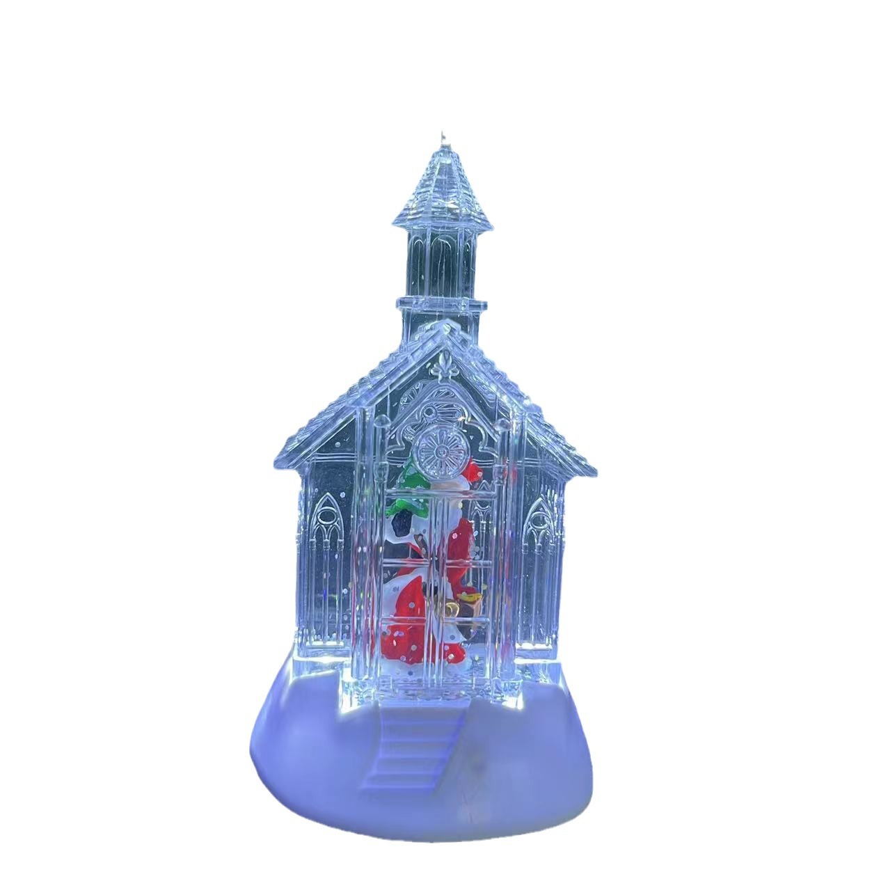 Cross Border Explosive Christmas Light Water Church Elderly Snowman Angel Small Wind Lamp Tabletop Decoration Item Picture
