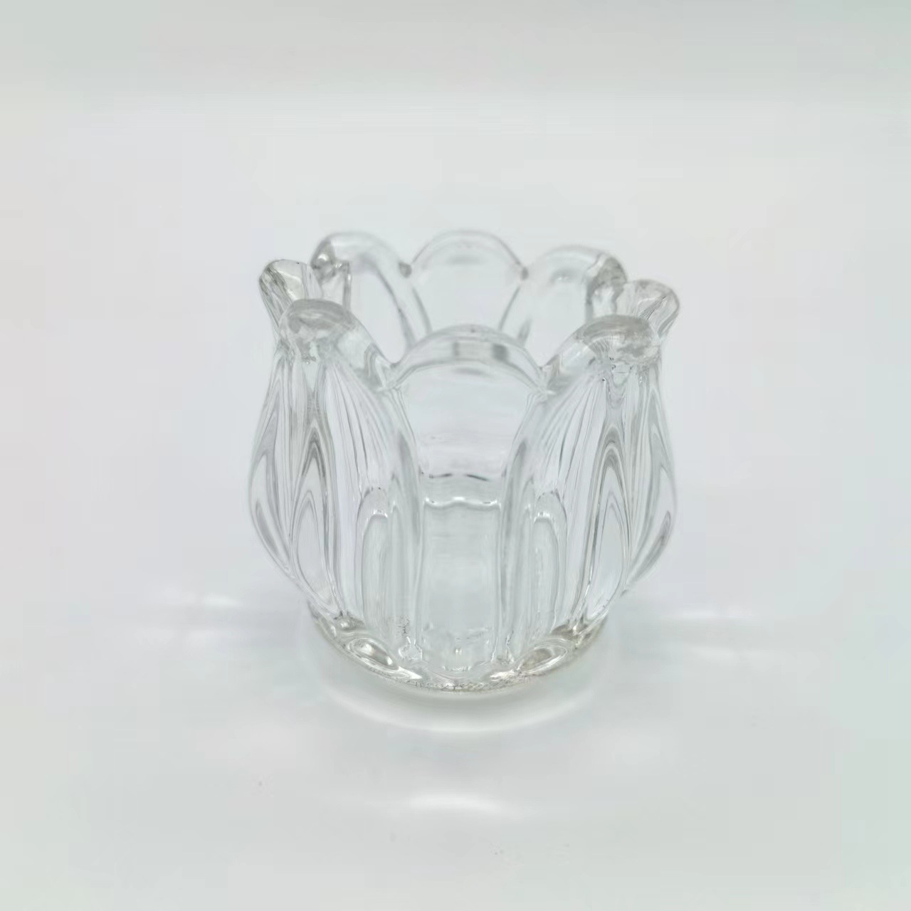 ins风复古欧式烛台郁金香玻璃烛台花朵烛台 八角莲花DIY香薰烛台白底实物图
