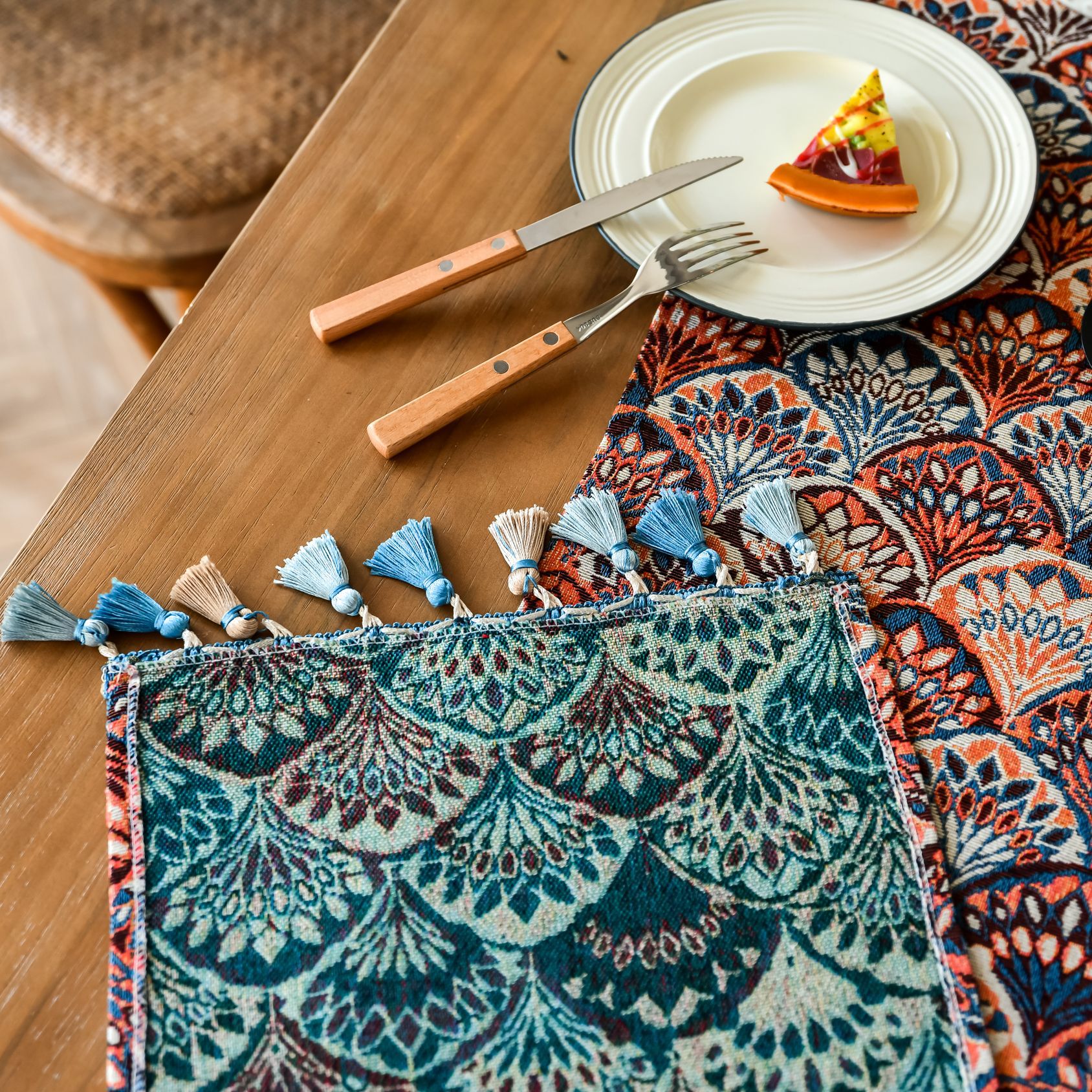 New Bohemian ethnic style heat insulation and anti-scald long strip Suzhou table flag Tea Flag TV cabinet cover wholesale from the manufacturer pic 102