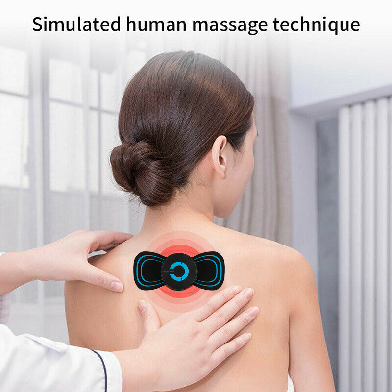 Cross-Border Hot Cervical Massage Stickers Ems Mini Cervical Massage Machine Electronic Pulse Shoulder And Neck Massager Manufacturers details Picture