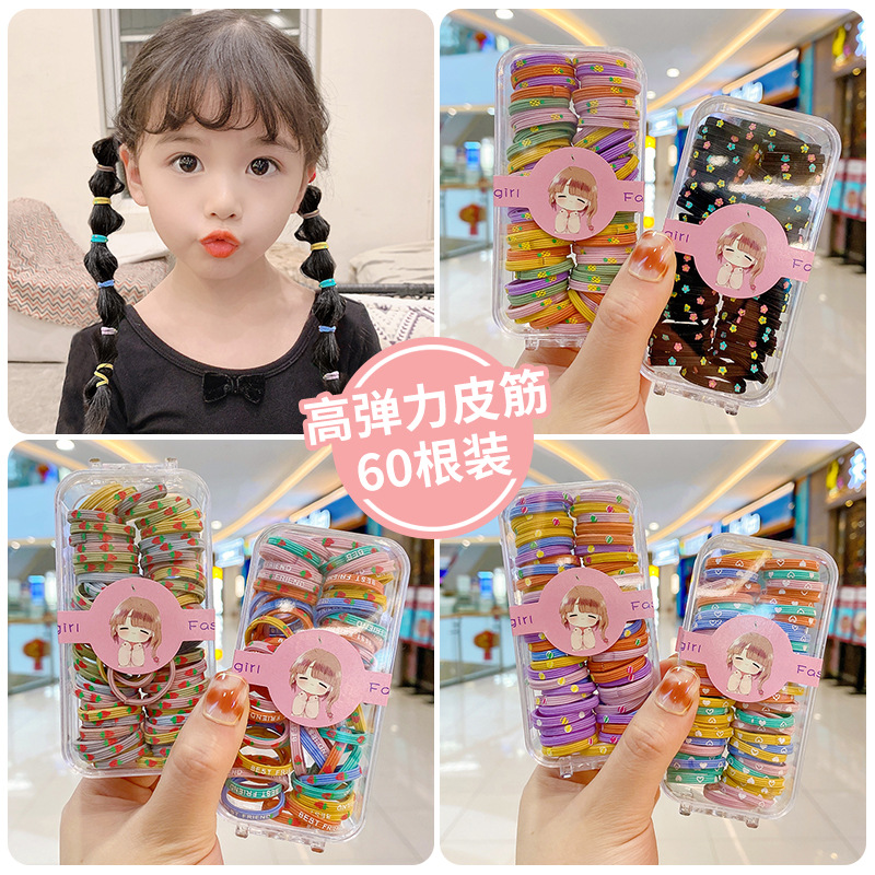 Child rubber band tie hair girls do not hurt hair elasticity is not easy to break the small Korean version of hair rope Korean baby hair rope full figure