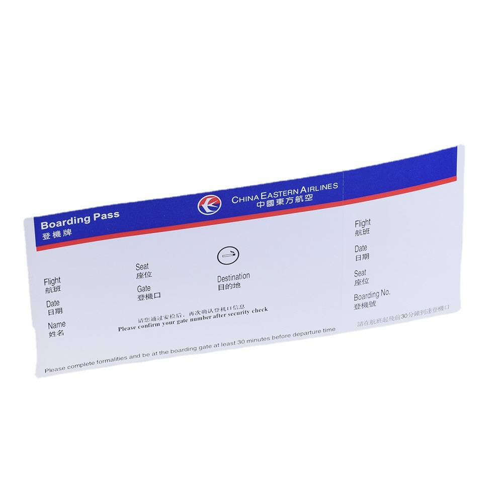 The original manufacturer prints and supplies airport air boarding passes, airport stop signs, and printable air boarding passes Item Picture