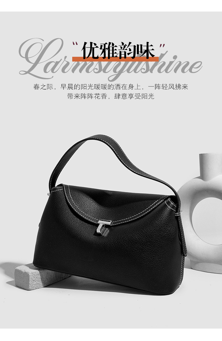 跨境手提包法式小众斜挎包复古简约手提枕头包大容量通勤包包女详情4