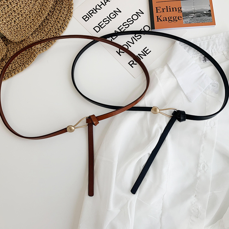 Non-Hole Knotted Slender Waist Belt Women's Summer Fashion Suit Embellished With Dress Sub-Shirt Waist Chain Trousers With Small Belt Specification drawing