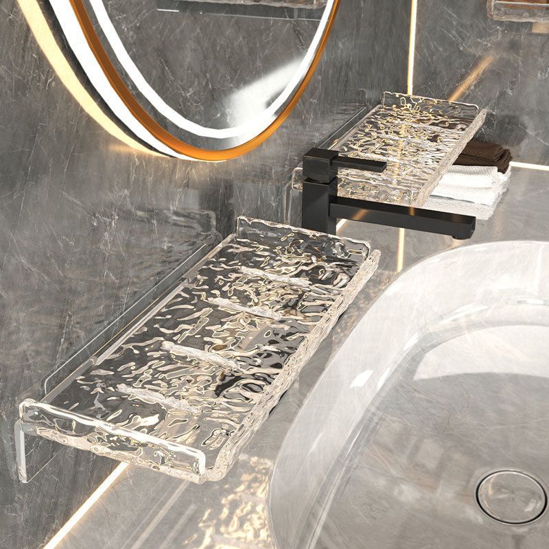 卫生间洗手台置物架浴室亚克力水波纹化妆品整理壁挂洗漱台收纳架