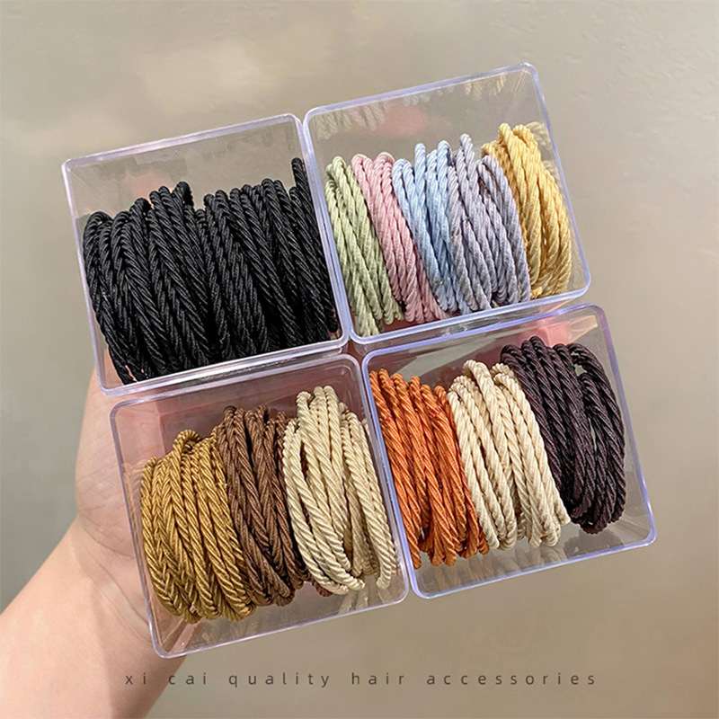 Boxed hair tie, rubber band, women's hair tie, high ponytail hair tie, hair band, leather case, high elasticity, durable for adults, sturdy and simple