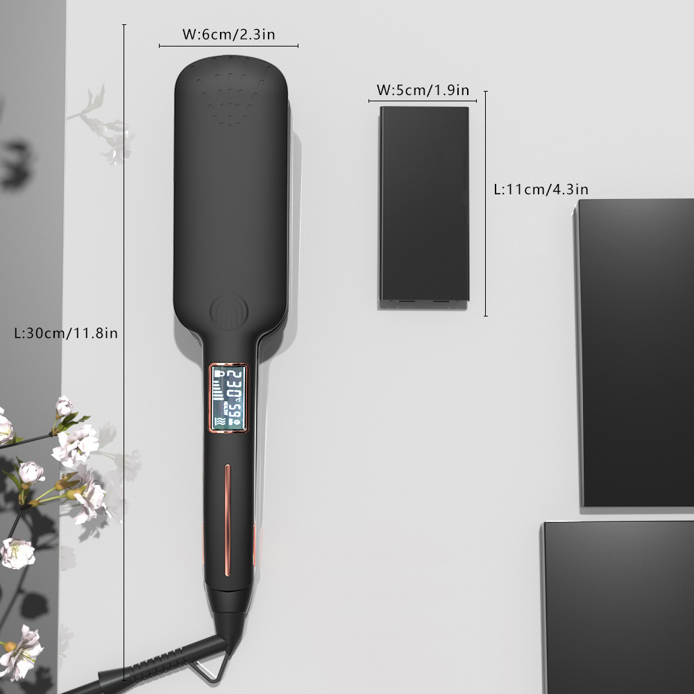 Electric heating comb, curling and straightening dual-purpose hair straightener, multi-functional egg roll comb, hair care, LCD liquid crystal digital display, three-in-one curling iron Application Scenario