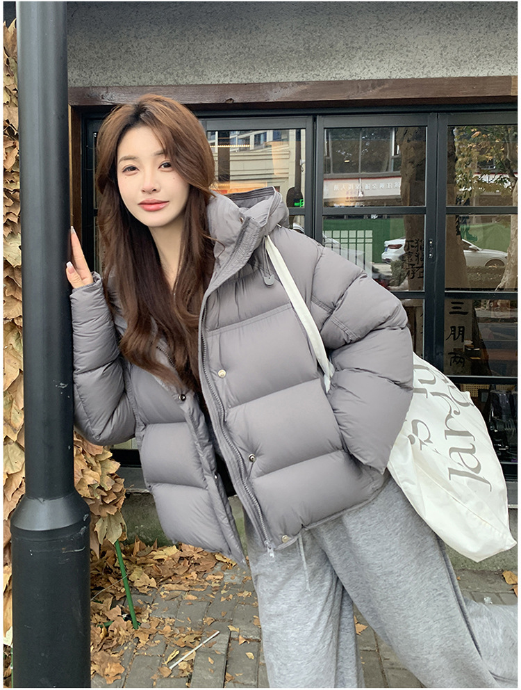 裳初90白鸭绒泡芙羽绒服女2025新款连帽面包服加厚羽绒外套平湖详情23