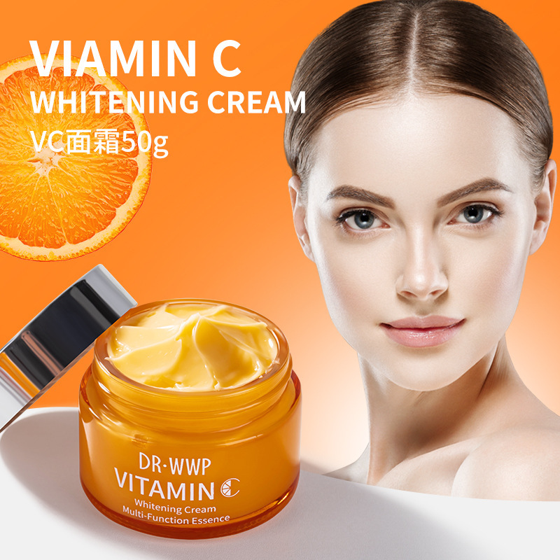 跨境VC精华霜收缩毛孔提亮抗皱紧致面霜50g外贸whitening cream