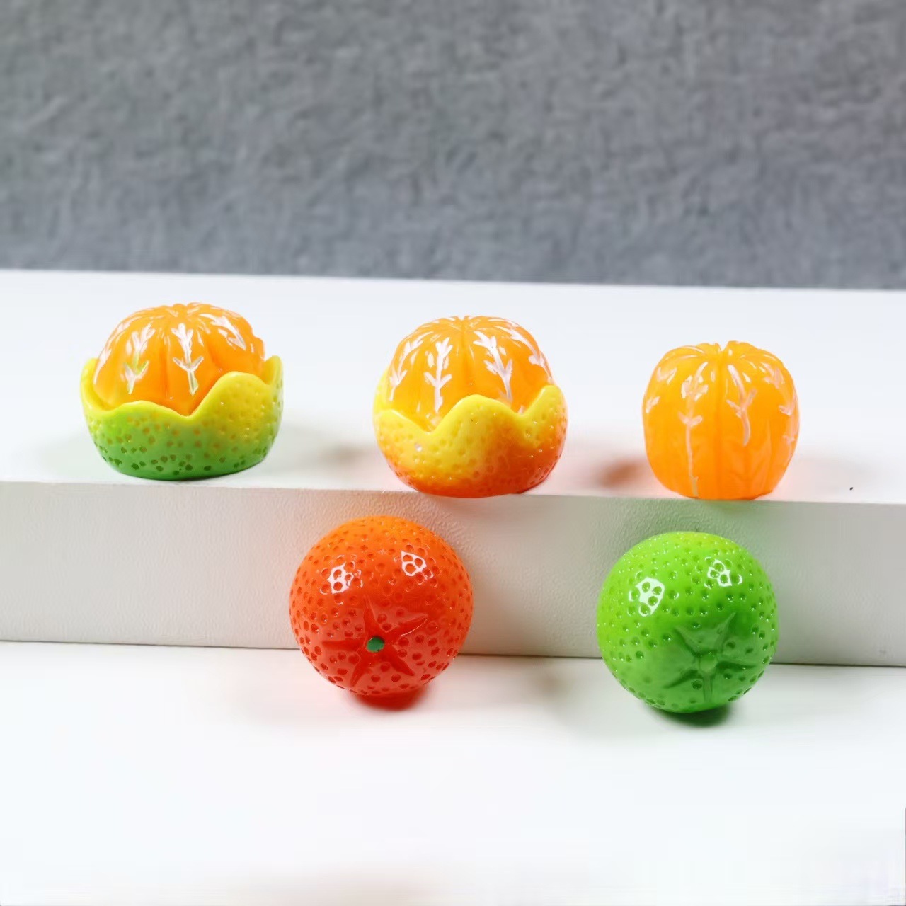 水果小桔子树脂配件车载摆件diy奶油胶儿童发饰收纳盒小贴片饰品