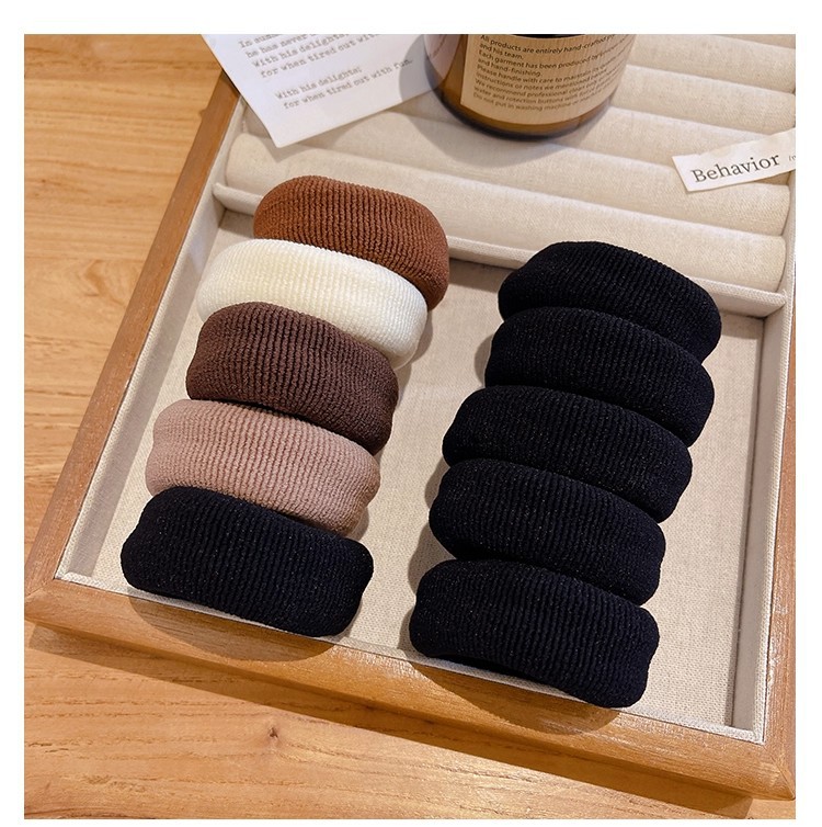 Thickened, high-elasticity, non-damaging hair tie headband for women 2026 new style rubber band hair tie leather case pic 4