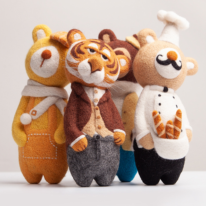 羊毛毡戳戳乐 小熊创意手工刺绣材料包 不翻车diy情侣生日小礼物图