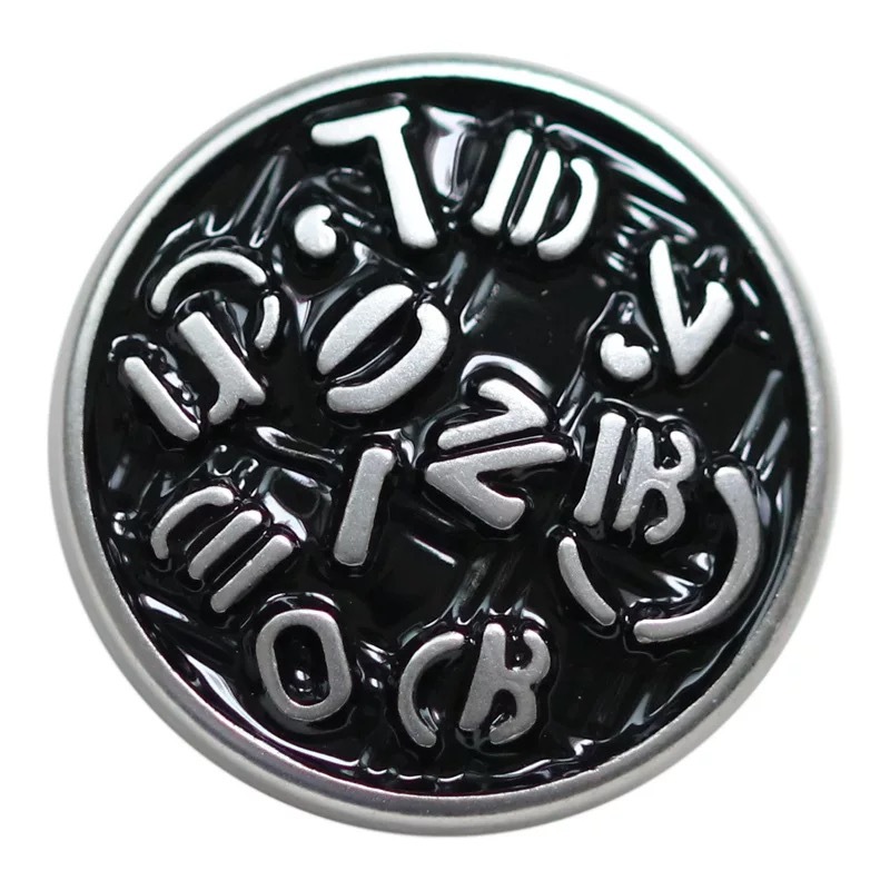 Fashion Letter Metal Buttons Black And White Round Buttons Small French Style Suit Jacket Knit Sweater Buttons Item Picture
