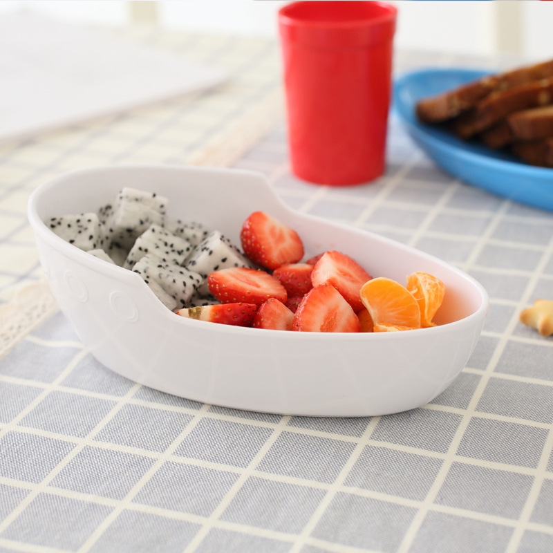 Custom children's tableware melamine imitation porcelain with milk cup three-piece breakfast plate plate creative baby tableware Specification drawing