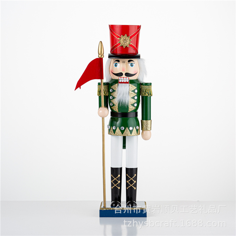 Sb58508 New 38Cm Classic Red Green Sword With Wooden Nutcracker Soldiers Christmas Scene Decoration details Picture