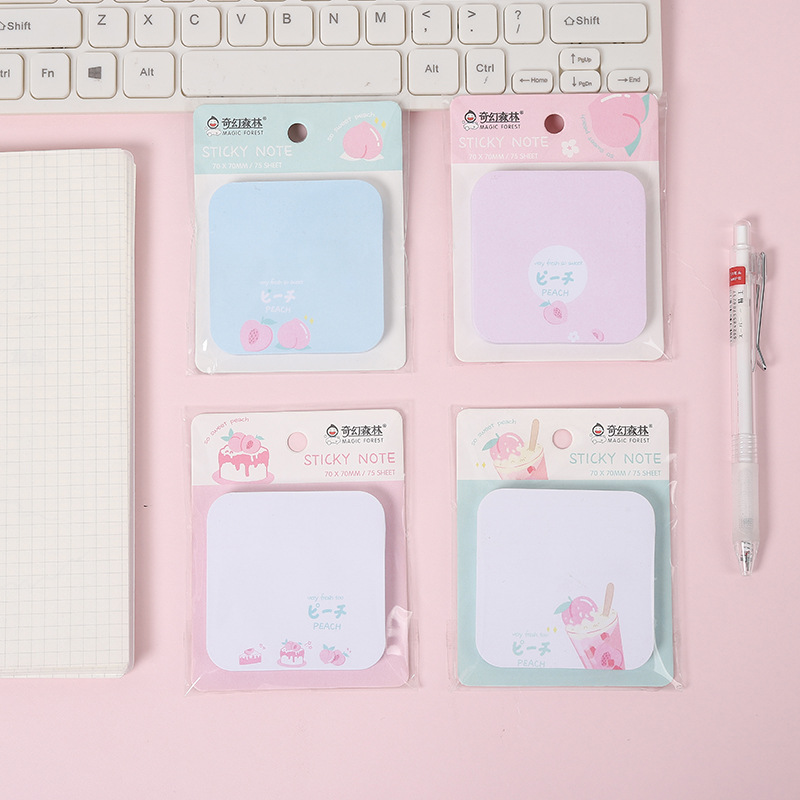 新款便利贴学生水蜜桃风趣味女生便签本创意学生便签纸