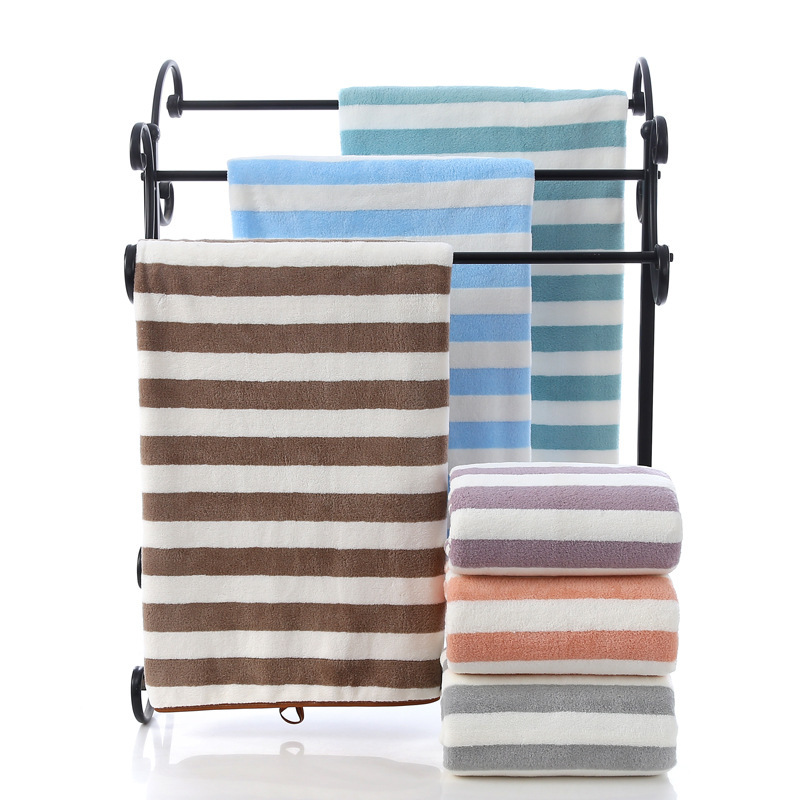 【LOVELY HOME】【 Hold Jia 】 Warp knitted coral velvet bath towel manufacturers wholesale 70*140cm thick absorbent couple beach towel embroidery logo full figure
