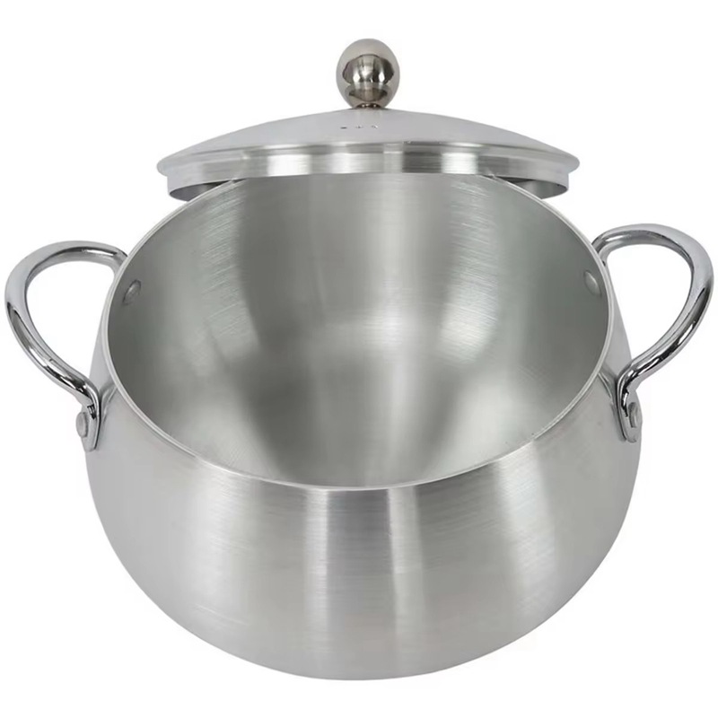Aluminum pots Middle East and Africa Aluminum Lid Set Soup Pot Sanding pot 10-piece set 16/18/20/22/24 Specification image