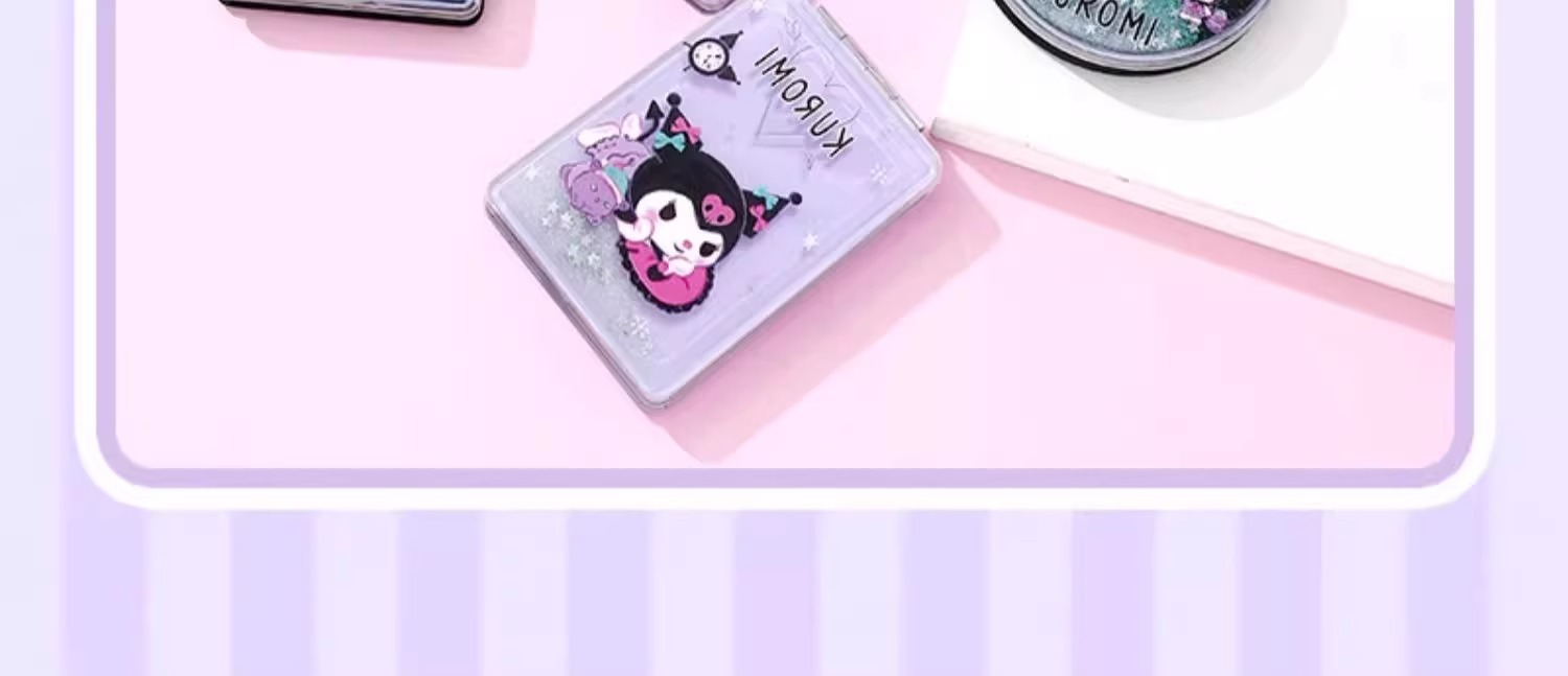 三丽鸥正版授权流沙卡通折叠三丽鸥家族系列迷你学生随身双面镜子详情5